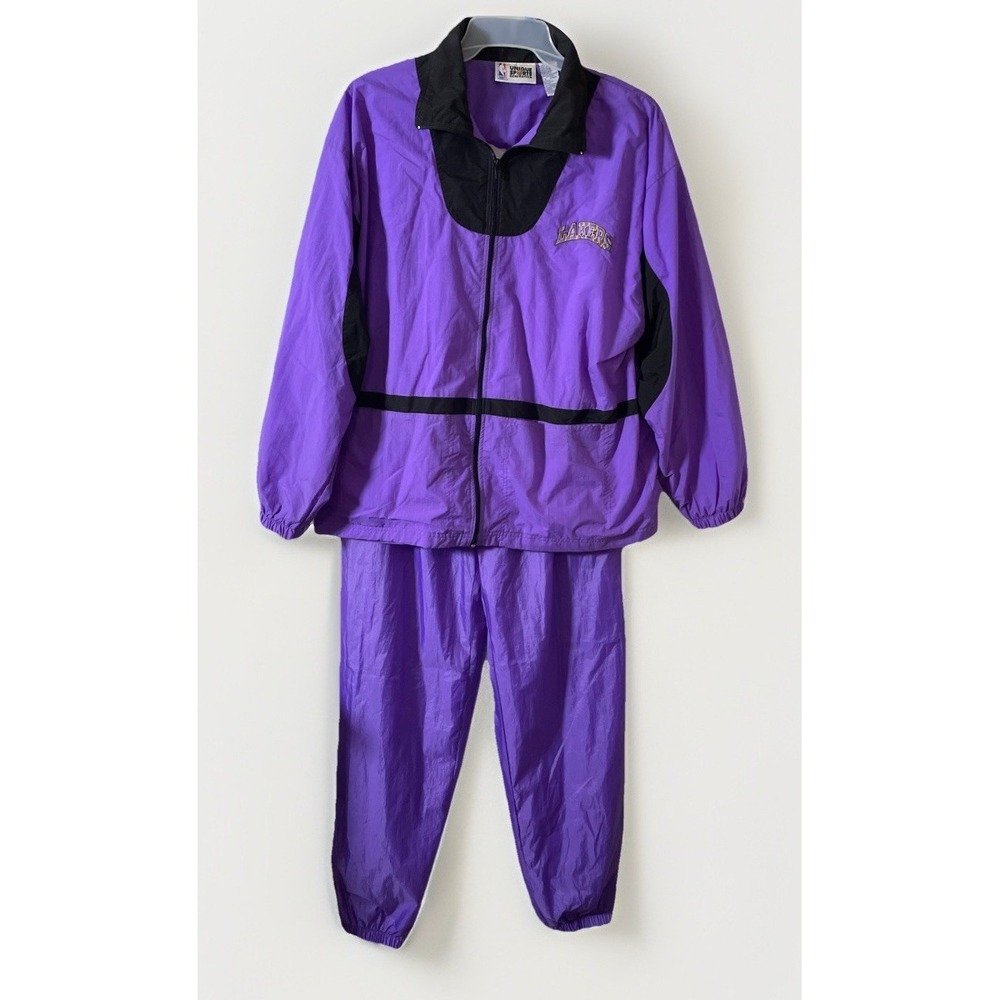 NBA Unique Sports Vintage L A Lakers Nylon Track Suit Men's Size Large